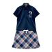 ADIDAS GOLF Adidas Golf B22029 короткий рукав One-piece нашивка проверка рисунок темно-синий серия Golf одежда женский 