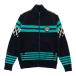 MUNSING WEAR Munsingwear одежда вязаный переключатель длинный рукав Zip пуховик окантовка рисунок оттенок черного M Golf одежда мужской 