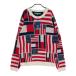 [ новый товар ]TOMMY HILFIGER GOLF Tommy Hilfiger Golf вырез лодочкой длинный рукав вязаный свитер общий рисунок оттенок красного LL Golf одежда женский 