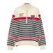 FILA GOLF filler Golf шерсть . половина Zip вязаный свитер окантовка рисунок оттенок бежевого LL Golf одежда женский 