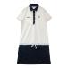 ADIDAS GOLF Adidas Golf N55109 короткий рукав One-piece полоса рисунок оттенок белого M Golf одежда женский 