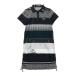 M.U SPORTS M You спорт короткий рукав Polo One-piece точка полоса рисунок оттенок черного 40 Golf одежда женский 