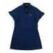 LANVIN SPORT Lanvin sport половина Zip короткий рукав туника One-piece полоса рисунок темно-синий серия 38 Golf одежда женский 