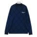 BEAMS GOLF Beams Golf лиловый этикетка с высоким воротником футболка с длинным рукавом диагональный в клетку темно-синий серия S Golf одежда мужской 