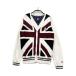 ADMIRAL Admiral вязаный кардиган шерсть . Union Jack рисунок оттенок белого L Golf одежда женский 