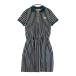 BEAMS GOLF Beams Golf короткий рукав One-piece полоса рисунок оттенок черного S Golf одежда женский 