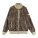 PEARLY GATES Pearly Gates тепловое хранение Zip жакет Leopard рисунок оттенок коричневого 0 Golf одежда женский 