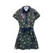 VIVA HEART viva Heart 018-61341 короткий рукав Polo One-piece цветочный принт темно-синий серия 42 Golf одежда женский 