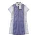 HEAL CREEK Heal Creek короткий рукав One-piece полоса рисунок оттенок голубого 42 Golf одежда женский 