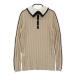 LE COQ GOLF Le Coq Golf воротник есть вязаный свитер cut and sewn оттенок бежевого L Golf одежда женский 