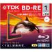 TDK Ͽѥ֥롼쥤ǥ BD-RE 25GB 1-2® ۥ磻ȥ磻ɥץ󥿥֥ 1 10mm BEV25PWA1A