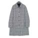 T-Jacket/ чай жакет Италия производства шерсть шерсть стрейч двусторонний проверка пальто с отложным воротником 