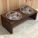  for pets tableware & tableware stand set double M size Brown hood bowl table for bowls hood inserting water inserting water .. plate stylish lovely tea color 