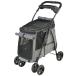 GEX.... Cart для средних собак светло-серый 4 колесо глубокий type довольно большой устойчивость пробег складной домашнее животное -тактный ролик домашнее животное Cart выход jeks