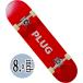 PLUG SKATEBOARD | Complete | LOGO SCARLET (complete deck)