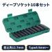 �f�B�[�v�\�P�b�g TypeA 8mm�` 1/2 12.7mm ���`�F�b�g �G�A�[�C���p�N�g 10�{�Z�b�g �P�[�X�t�� �Z�p