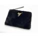  прекрасный товар GIUSEPPE ZANOTTI Giuseppe Zanotti - черный мех Logo клатч 