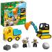  Lego (LEGO) toy Duplo truck . shovel car man girl child baby child toy intellectual training toy birthday present gift 