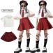  выставить Kids Dance одноцветный рубашка юбка в складку юбка Schott юбка симпатичный красный белый красный белый девочка Jazz Dance Kids группа постановка 