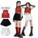  Kids Dance танцевальный костюм девочка tops шорты юбка в складку гетры чёрный белый красный черный красный выставить Cheer девушка девушки дизайн 