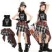  Dance tops Корея jazz чёрный tops красный в клетку юбка перчатки Kids костюм выставить модный девочка короткий рукав .... майка Jazz Dance 