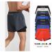  одежда бег брюки мужской низ Short шорты с карманом Layered йога спорт ходьба tore человек -g фитнес 