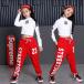  брюки красный красный Kids танцевальный костюм hip-hop брюки Kids Dance оборудование тренировка надеты супер-скидка немедленная уплата ликвидация запасов 160 размер 