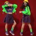  Kids танцевальный костюм hip-hop Kids танцевальный костюм выставить майка жакет в клетку юбка девушки Cheer девушка ребенок одежда тренировка надеты 