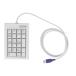 Acogedor 21 Key Mechanical Numeric Keypad, Mini Portable USB Wired Number Pad with Nonslip Feet and Linear Action Switch, Splashproof