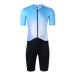  стандартный короткий рукав раздельный One-piece [ голубой градация x темно-синий брюки ]