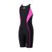  скорость (SPEEDO)( Kids ) купальный костюм Junior женщина плавание Flex Zero Junior открытый задний колено s gold WA одобрение чёрный × розовый 130-150 размер SCG12603F KP