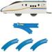  б/у Shokugan игрушка E7 серия Shinkansen ....(. голова машина + Turn au trail (L) 1 шт. + искривление линия направляющие 3шт.@) [.... Plarail 11]