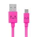  Elecom микро USB кабель microUSB внезапный скорость зарядка соответствует [ различный выражение. лицо . симпатичный ] пересылка * зарядка 2A мощность 1.2m розовый MPA-F