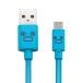  Elecom микро USB кабель microUSB внезапный скорость зарядка соответствует [ различный выражение. лицо . симпатичный ] пересылка * зарядка 2A мощность 1.2m голубой MPA-F