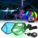 UTV Lighted Side Mirrors, Kemimoto RGB Mirror with 29 Color Modes for 1.62