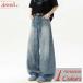  Denim брюки мужской широкий брюки брюки багги джинсы ji- хлеб flare pants ботинки cut bell низ большой размер . полнота [Men*s низ специальный выпуск ]v