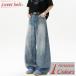  Denim брюки мужской широкий брюки брюки багги джинсы ji- хлеб flare pants ботинки cut bell низ большой размер . полнота [Men*s низ специальный выпуск ]v