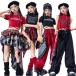  Kids танцевальный костюм Cheer heso.. девочка чёрный красный Jazz tops юбка брюки-карго ребенок одежда hip-hop выставить stage костюм проверка модный jaz
