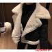  lady's outer leather mouton fake mouton boa coat protection against cold autumn winter .... oversize soft 