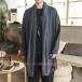  перо тканый кимоно мужской длинный кардиган KNK( АО ) хлопок лен linen пальто длинный рукав коричневый ina способ юката способ джинбей праздник весна ko-te casual body type покрытие модный 