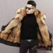  меховое пальто мужской длинный длина с капюшоном .KNK( АО ) для мужчин и женщин искусственный мех обратная сторона боа толстый защищающий от холода зима внешний симпатичный длинное пальто зима одежда 