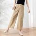  Semi-wide брюки женский 9 минут длина стрейч KNK( АО ) низкий рост OKtsu il ткань брюки из твила красивый . осень лето соответствует casual ходить на работу тоже 