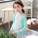  Kids кардиган тонкий девочка 120-165cm KNK( АО ) длинный рукав UV кардиган ребенок одежда весна summer кардиган V шея посещение школы выход 