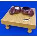  Go set new ..2 size is gi pair attaching goban set ( glass Go stones plum * chestnut go-stone container large )