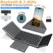 �L�[�{�[�h ���C�����X �܂肽���� Bluetooth+2.4GHz �L�[�{�[�h ���{��z�� �^�b�`�p�b�h �e���L�[�t�� �L�[�{�[�h iOS Mac Windows�Ή� 3�䓯���ڑ�