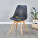  dining chair stylish Northern Europe simple black dining chair cushion leather wooden legs Northern Europe cushion attaching chair chair shell chair chair chair natural tree legs 