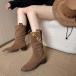  short boots boots lady's soft te-to engineer boots bootie autumn winter for protection against cold dore-p comb . comb . fashion round tu middle boots 