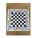 Marble Floral Inlay Pietradura Chess Table Top With Marble Chess Figures, C