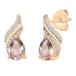 Dazzlingrock Collection 7X5 mm Pear Morganite Ladies Swirl Stud Earrings wi