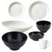 [Amazo-set] один человек жизнь для стандартный посуда комплект сделано в Японии посуда комплект фарфор белый посуда простой стандартный новый жизнь одиночный . белый чёрный посуда set